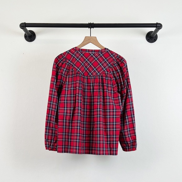 NWT Draper James Angie Plaid Popover Cotton Top Red - Picture 6 of 7